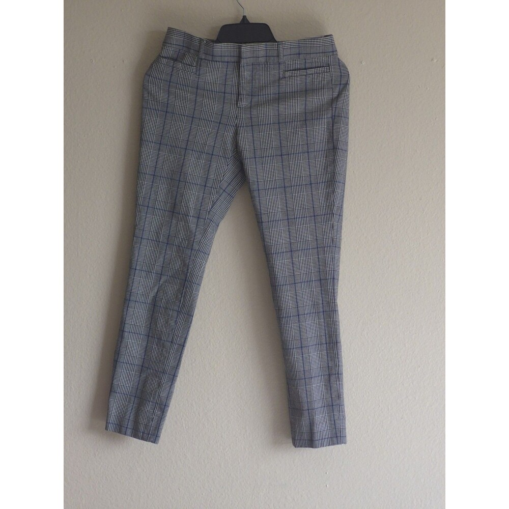 Banana Republic Sloan Ankle Pants Glen Plaid Blue Lines Women S
